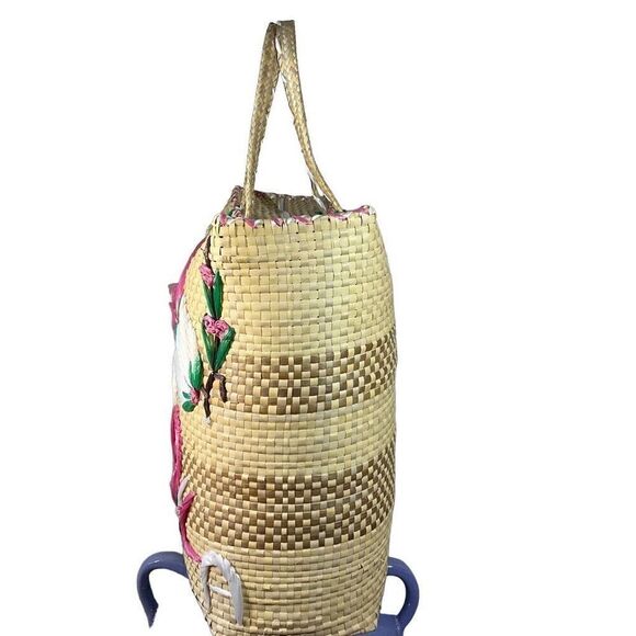 Large Zip Raffia Jamaica Bag, Vintage - Picture 2 of 14